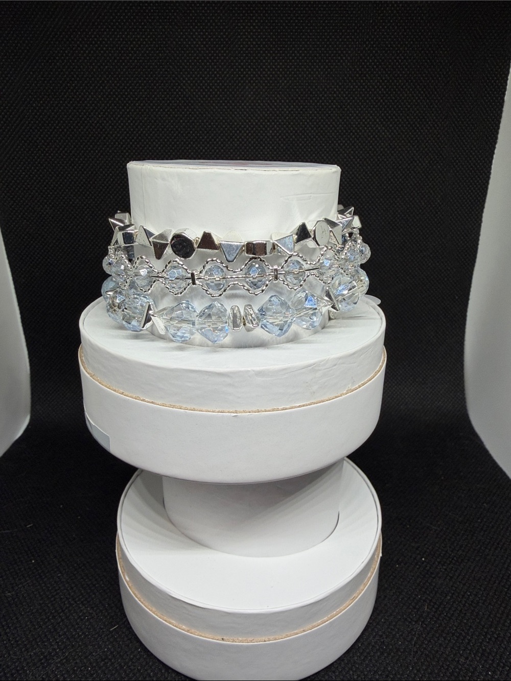 Fall Stack 25: Light Blue Crystals on Silver